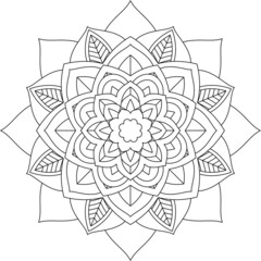 Easy Mandala coloring book simple and basic for beginners, seniors and children. Set of Mehndi flower pattern for Henna drawing and tattoo. Decoration in ethnic oriental, Indian style.