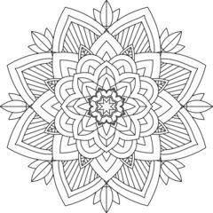 Easy Mandala coloring book simple and basic for beginners, seniors and children. Set of Mehndi flower pattern for Henna drawing and tattoo. Decoration in ethnic oriental, Indian style.