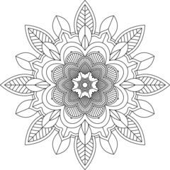 Easy Mandala coloring book simple and basic for beginners, seniors and children. Set of Mehndi flower pattern for Henna drawing and tattoo. Decoration in ethnic oriental, Indian style.