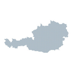 Obraz premium Austria Map - Vector Pixel Solid Contour