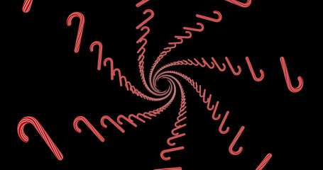 Render with swirl of red and white christmas candies