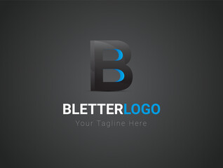 3D letter logo. 3D B alphabet logo design template. B letter logo in 3D