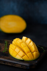 large ripe mango cut into pieces