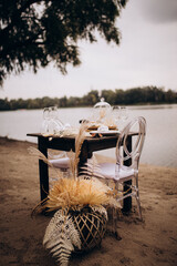 Hochzeitstischdekoration im Boho-Stil © Elizaveta Kovalevska