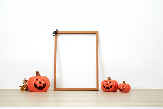 frame with pumpkin desk wall