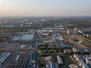 Aerial drone view. Kiev outskirts.