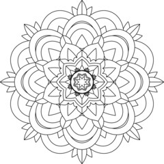 Easy Mandala coloring book simple and basic for beginners, seniors and children. Set of Mehndi flower pattern for Henna drawing and tattoo. Decoration in ethnic oriental, Indian style.