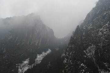 The snowy and misty winter at Lake Matka and in Skopje in North Macedonia