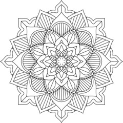 Easy Mandala coloring book simple and basic for beginners, seniors and children. Set of Mehndi flower pattern for Henna drawing and tattoo. Decoration in ethnic oriental, Indian style.