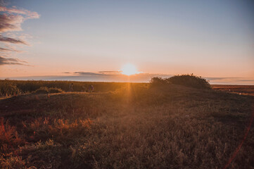 sunrise over the field