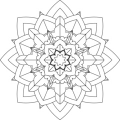 Easy Mandala coloring book simple and basic for beginners, seniors and children. Set of Mehndi flower pattern for Henna drawing and tattoo. Decoration in ethnic oriental, Indian style.