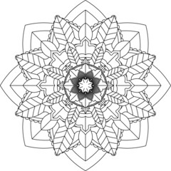 Easy Mandala coloring book simple and basic for beginners, seniors and children. Set of Mehndi flower pattern for Henna drawing and tattoo. Decoration in ethnic oriental, Indian style.
