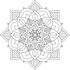 Easy Mandala coloring book simple and basic for beginners, seniors and children. Set of Mehndi flower pattern for Henna drawing and tattoo. Decoration in ethnic oriental, Indian style.