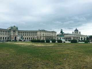 Fototapeta premium Hofburg Neue Burg section with statue of Archduke Charles, seen from Heldenplatz, Vienna Austria