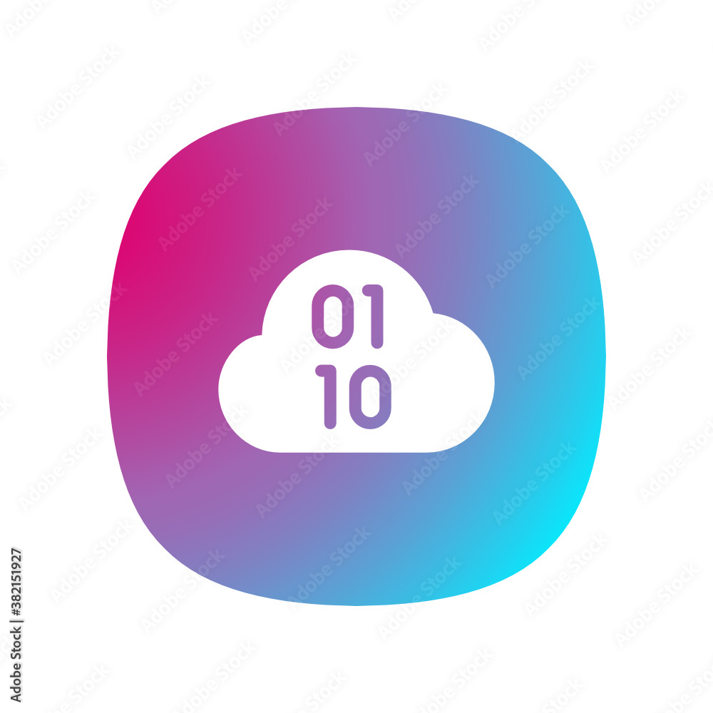 Wall mural cloud computing - button