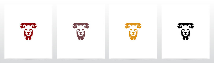 Lion Head With Mane As The Letter Logo Design T