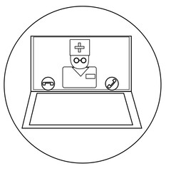 vector icon of doctor online on a white background