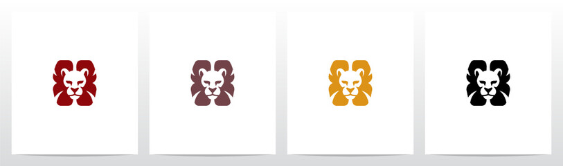 Lion Head With Mane As The Letter Logo Design X