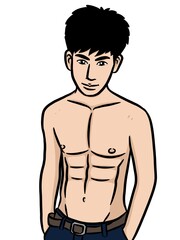 Fototapeta premium cartoon cute man on white background