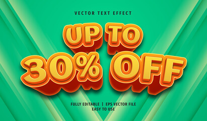 3D Up To 30% Off Text effect, Editable Text Style