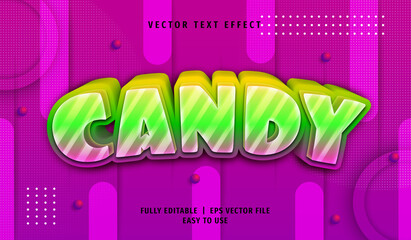 3D Candy Text effect, Editable Text Style