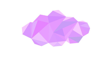 Isolated cloud in polygonal style in pastel colors