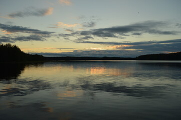 Sunset in the beautiful Finnish Lake District, Finland