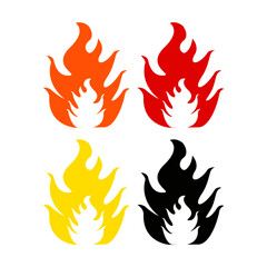 Set of fire sign on white background,vector