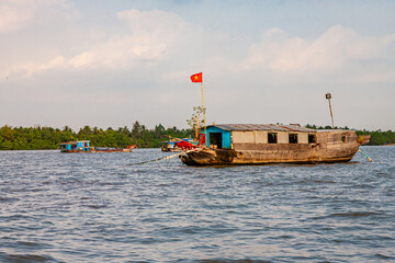 Travel, Vietnam, floating, market, Mekong, eiver, delta