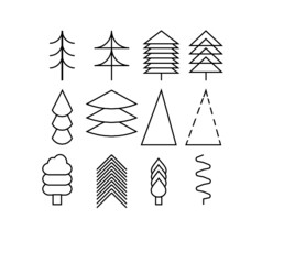 Christmas tree patterns vector in different styles