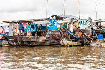 Travel, Vietnam, floating, market, Mekong, eiver, delta