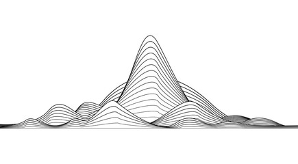 black and white line stripe mountain wave background