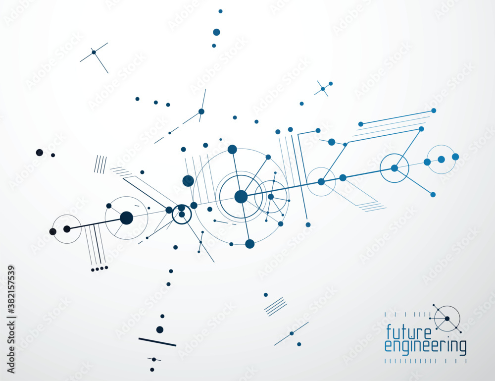 Poster technical plan, abstract engineering draft for use in graphic and web design. vector drawing of indu