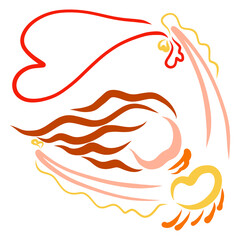 happy girl with a heart shaped balloon