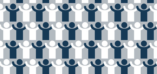 Man icons seamless background, friends friendship endless pattern with simple man signs.