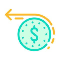 money purchaise color icon vector flat illustration