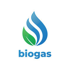 biogas logo, modern design template. - obrazy, fototapety, plakaty