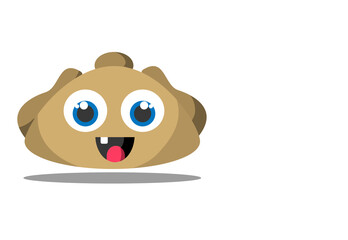 dibujo de pan de muerto, hojaldra tradicional en fondo blanco, caricatura alegre