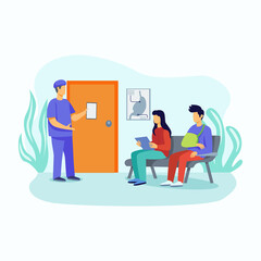 Patient waiting for visit doctor illustration concept