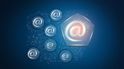 global network concept. mail icon