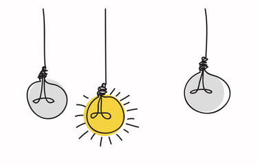 Light bulb idea concept , line drawing style, vector design