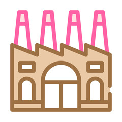 industry factory building color icon vector illustration