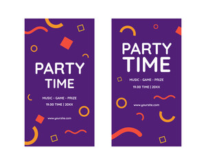 Party time web banner template vector design purple color