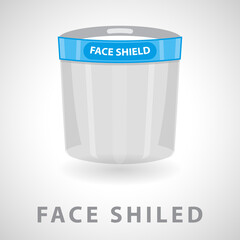 Plastic face shield, Vector illustration. Infectious control, Face Protection