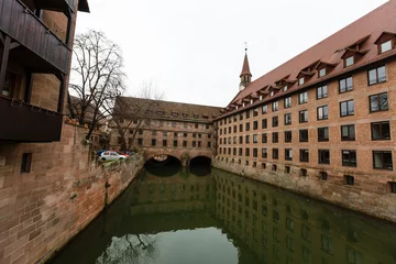 Brücke und Haus Nürnberg Deutschland Winter © Angelov
