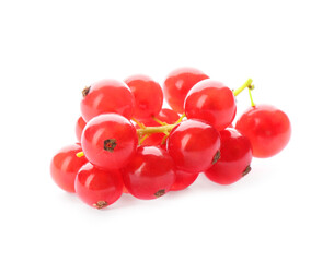 Delicious ripe red currants isolated on white