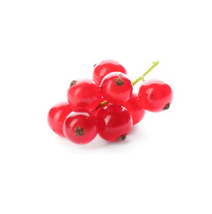 Delicious ripe red currants isolated on white