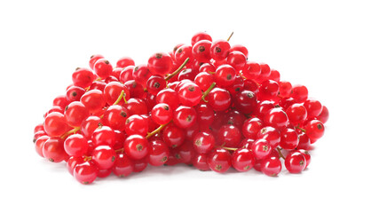 Delicious ripe red currants isolated on white