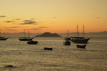 Sunset on the stunning Ilha Morro do Sao Paolo island, Brazil