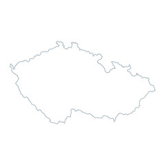 Czech Republic Map - Vector Contour illustration